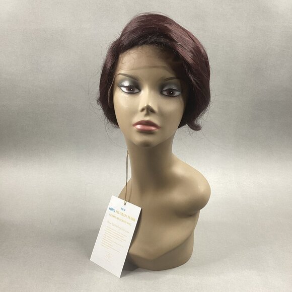 H/H Avanza Short Straight #S1B/112 Black Burgundy 100% Human Hair Blend Full Wig - Picture 1 of 9